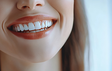 Close up of a smiling woman with flawless teeth