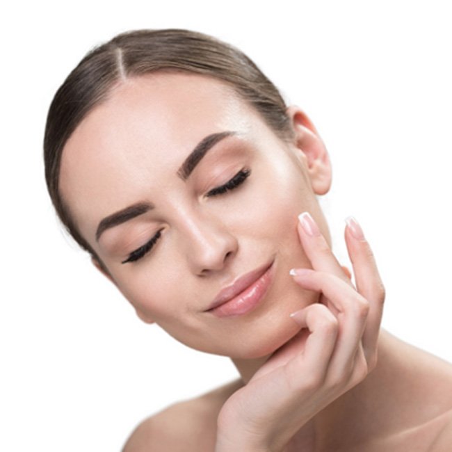 Woman with smooth skin after receiving BOTOX® injections