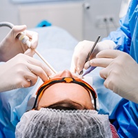Patient receiving orthognathic surgery