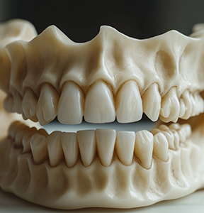 Model of the jaws and teeth