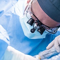 Patient receiving lysis and lavage treatment