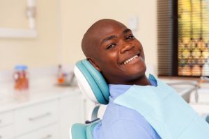man relaxed in the dental chair
